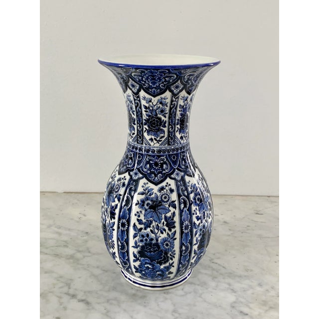 Ardalt Blue Delfia Blue & White Porcelain Vase For Sale - Image 9 of 9