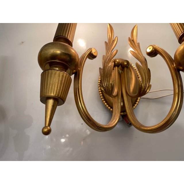 Italian Brass Sconces by Gaetano Sciolari, 1970s, Set of 2 For Sale - Image 6 of 8