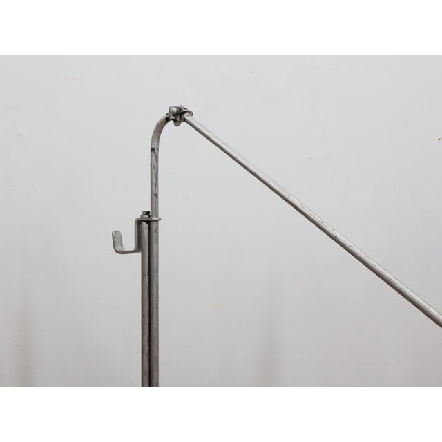 Green Industrial Adjustable Floor Lamp in Green Hammertone, 1960s For Sale - Image 8 of 12