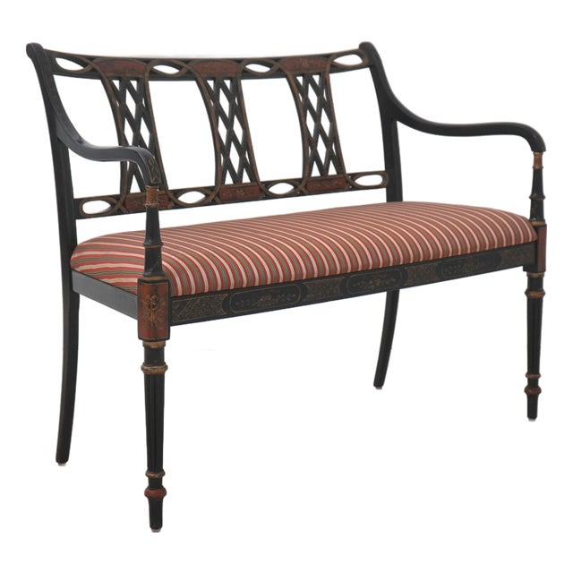 Southwood Regency Style Paint Decorated Settee For Sale