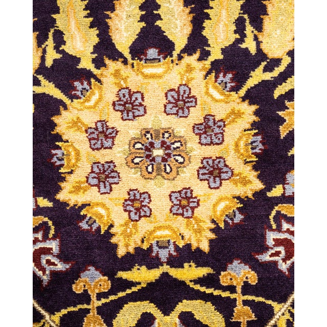 Traditional Mogul, One-of-a-Kind Hand-Knotted Area Rug in Purple, 8' 1" x 10' 4" For Sale - Image 3 of 8
