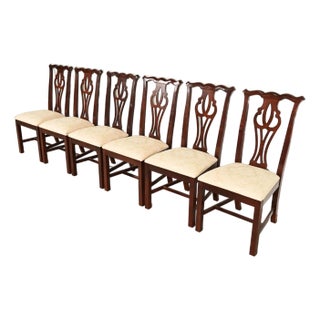 Thomasville Georgian Carved Mahogany Dining Chairs, Set of Six For Sale