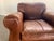 Mid-Century Modern Pair of Leather Club Chairs, French Art Deco-Style, Classic Distressed Brown Leather, "Mustache" Back For Sale - Image 3 of 13