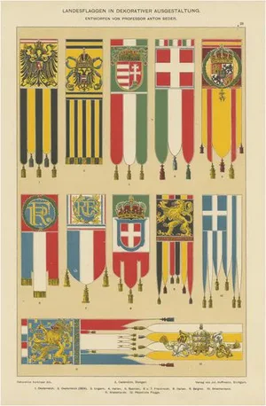 Hoffman, Flags of Austria, Hungary, Italy and other Countries, 1905, Chromolithograph