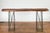 Contemporary Console Table with Reclaimed Wood Top & Metal Bases For Sale - Image 4 of 12