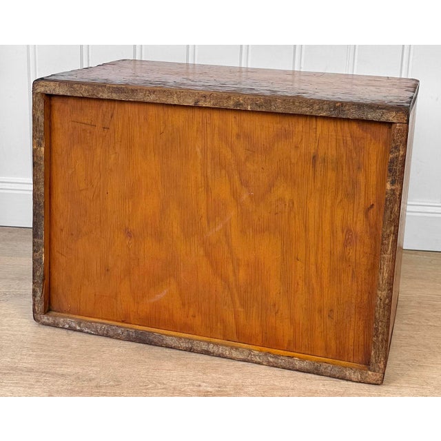 Antique Farmhouse Pine Open Top Wood Storage Box For Sale - Image 9 of 9