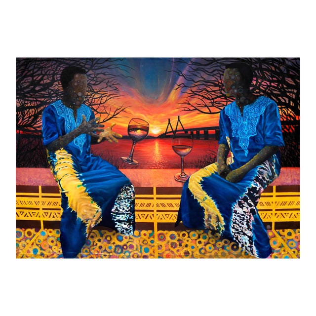 "Bánú Sọ", Oil and Acrylic on Canvas Painting by Ara Deinde For Sale