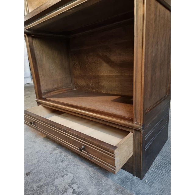 Vintage Modular Mahogany Bar Cabinet in the style of Globe Wernicke, 1960s For Sale - Image 11 of 18