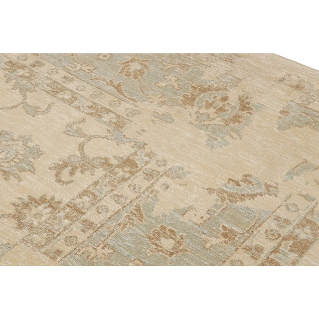 Rug & Kilim’s Oushak Style Oversized Rug in Beige/Brown, With Floral Patterns For Sale In New York - Image 6 of 7