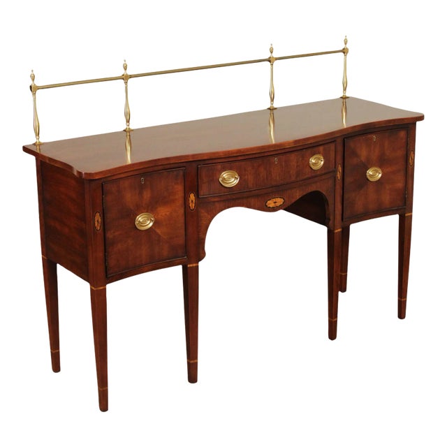 1980s Statton Hepplewhite Style Cherry 'Centennial' Serpentine Sideboard For Sale