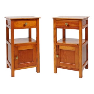 Art Deco Nightstands in Wood, France, 1940s, Set of 2 For Sale