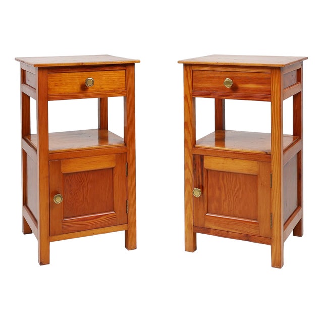 Art Deco Nightstands in Wood, France, 1940s, Set of 2 For Sale