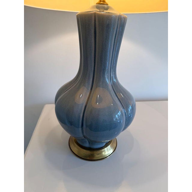 Traditional Pair of Large Gourd Lamps For Sale - Image 3 of 5