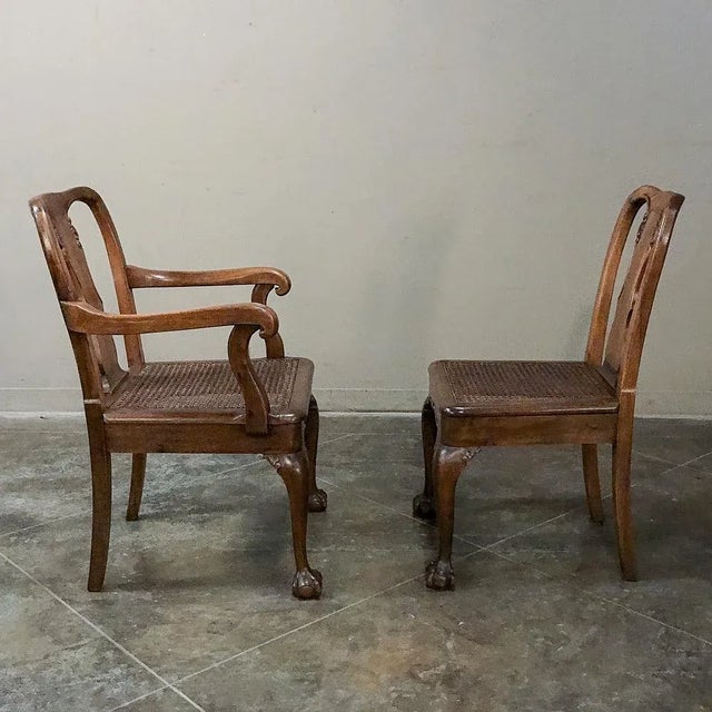 Antique Set of 8 Chippendale Chairs Includes 2 Armchairs For Sale In Dallas - Image 6 of 11