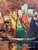 Mid-Century Modern 1960s Harry Winkler “CasaBlanca” Morocco MCM Print 0f Painting With Wooden Frame Urban Seaport Landscape For Sale - Image 3 of 9
