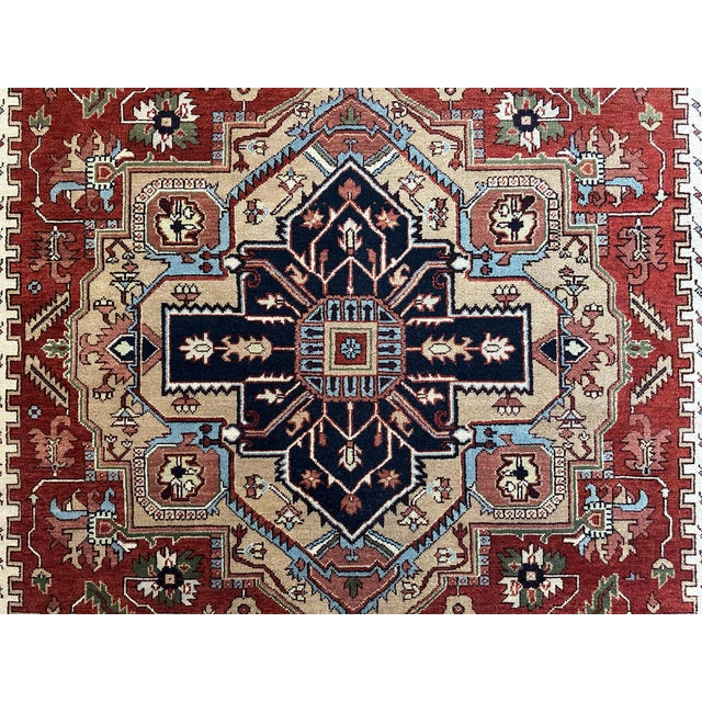 Ivory Persian Style Oriental Serapi Area Rug 9x12 For Sale - Image 8 of 10
