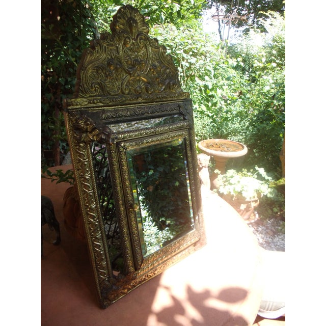 1950s Mirror Cabinet in Embossed Brass, 1950s For Sale - Image 5 of 18