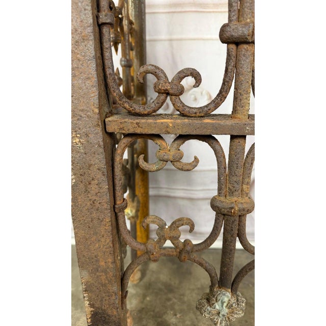 Wood Pair of 19th Century Wrought Iron Consoles With Marble Tops For Sale - Image 7 of 18