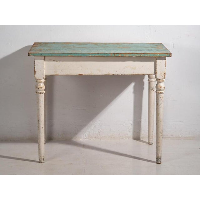 Side Table with Turquoise Green Patina, 1920s For Sale - Image 9 of 11