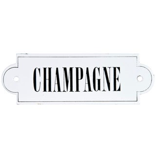 Vintage French Champagne Enamel Plaque For Sale