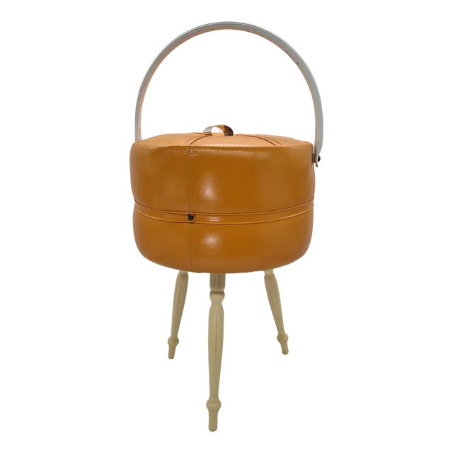 Mid-Century Modern Sewing Basket on Legs, 1970s For Sale