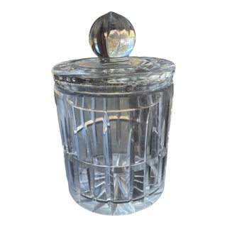 Heavy Lead Crystal Cookie Jar With Lid For Sale