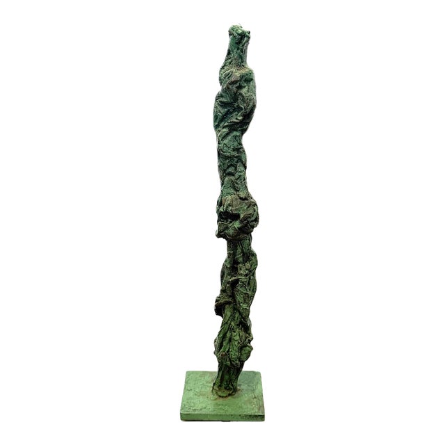 Dirce De Assis Cavalcanti Attr. Bronze Patinated Brutalist Sculpture, 1990s For Sale