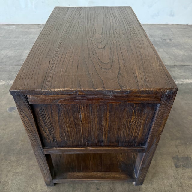 Nathalie Reclaimed Elm 2 Drawer Nightstand 36" - Walnut For Sale In Los Angeles - Image 6 of 8