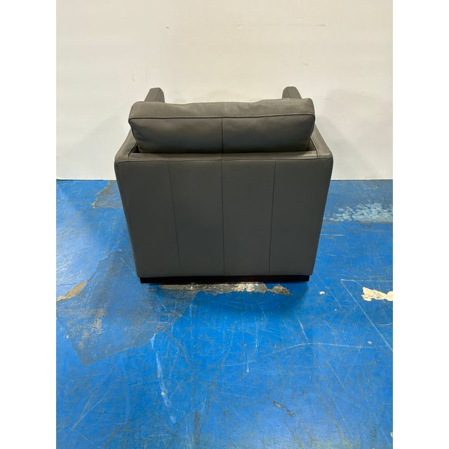 2020s Leather Swivel Chair Dark Grey For Sale - Image 5 of 5
