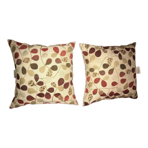 Vintage Fall Color Leaves on Pillows - Pair of 2