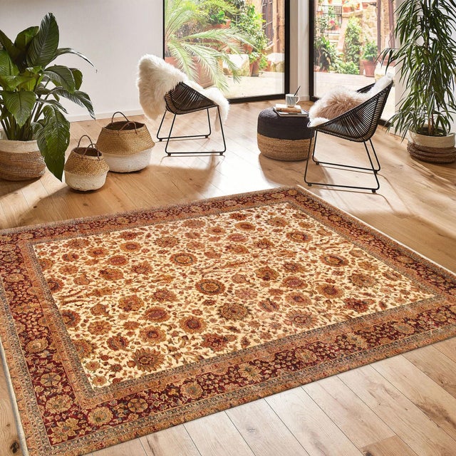 Textile Pasargad Home Agra Beige Wool Area Rug-12' 2" X 16' 4" For Sale - Image 7 of 7