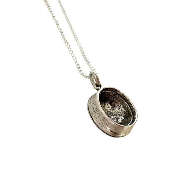 Mid-Century Modern Mid 20th Century American Navy Sailor Cap Vintage Sterling Silver Charm on New 18 Inch Sterling Silver Chain Necklace For Sale - Image 3 of 4