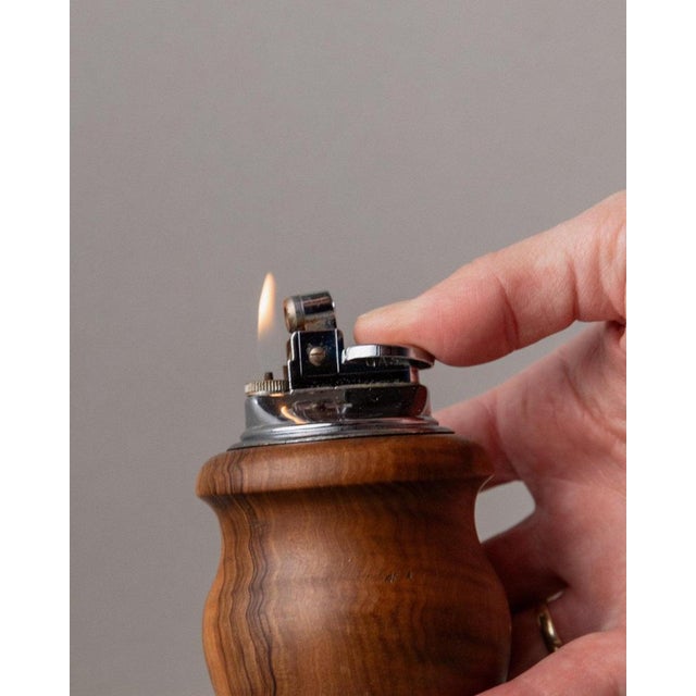 Vintage Curved Wooden Table Lighter, Italy, 1960s For Sale - Image 10 of 13