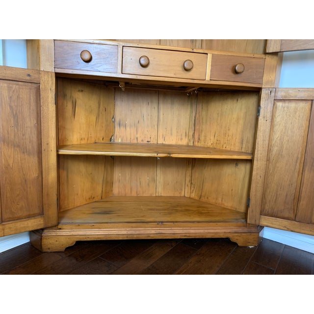 Wood Late 19th Century Canadian Butternut Corner Cupboard For Sale - Image 7 of 9