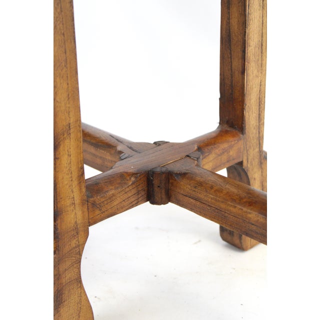 Wood Curved Leg Side Table - Stool Vintage For Sale - Image 7 of 11