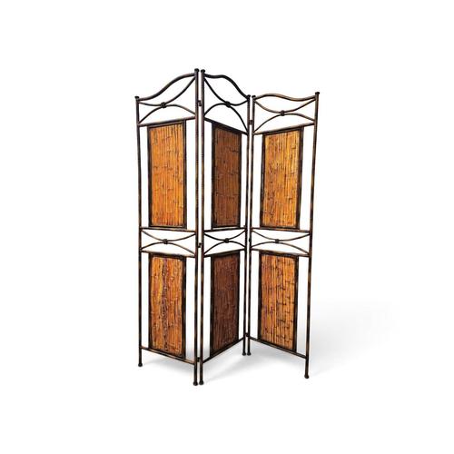 Faux Bamboo and Metal Room Divider with Bamboo Panels, 1980s For Sale - Image 10 of 11