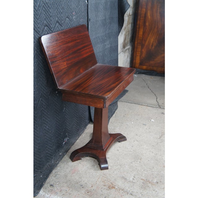 Antique Victorian Mahogany Flip Top Game Card Console Parlor Table For Sale - Image 11 of 13