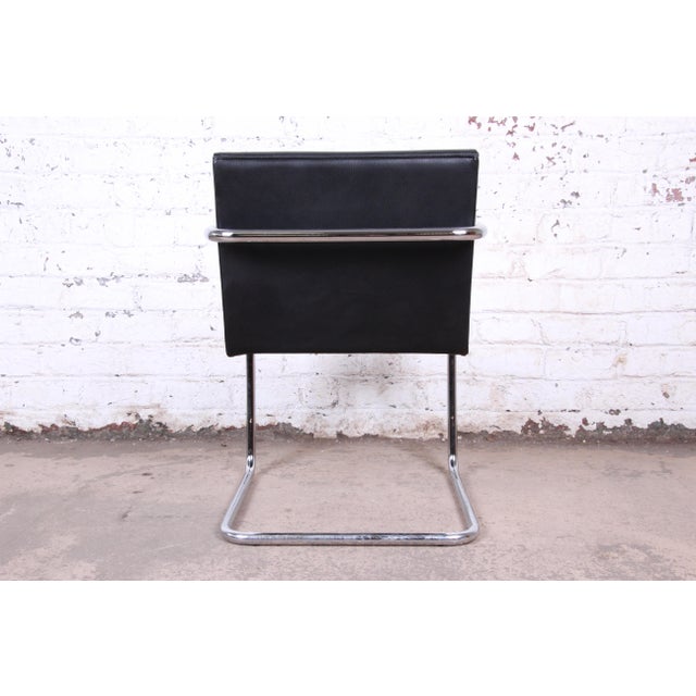 Van Der Spek Leather Black Mies Van  Der  Rohe Black  Leather  and Chrome Brno Chair 