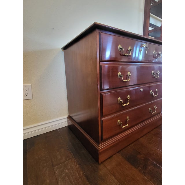 Ethan Allen Two Locking Drawers Lateral File Cabinet Cherry Finish For Sale - Image 9 of 15