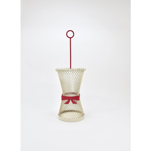 Metal Tie Bow Umbrella Stand in the style of Mathieu Matégot, France, 1950s For Sale - Image 3 of 16