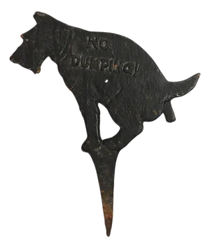 Vintage Heavy Cast Iron Dog Lawn Sign