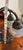 1940s Vintage Art Nouveau Double Gooseneck Lamp - White Frosted Rose Shades For Sale - Image 5 of 9