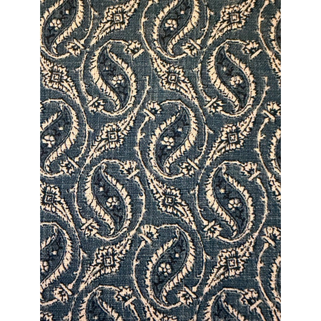 Michael S Smith Jasper 3 Yards Gainsborough Paisley Indigo Fabric For Sale In Raleigh - Image 6 of 8