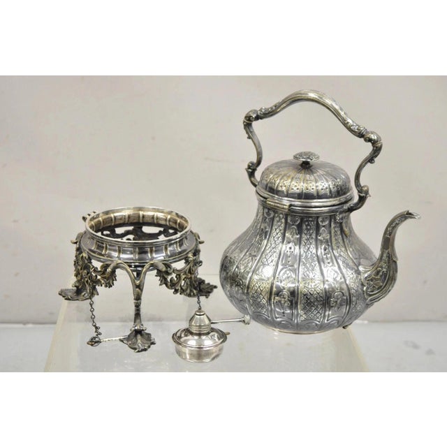 Antique Hunt & Roskell Late Store & Mortimer Silver Plated Tilting Tea Pot Stand For Sale - Image 10 of 12