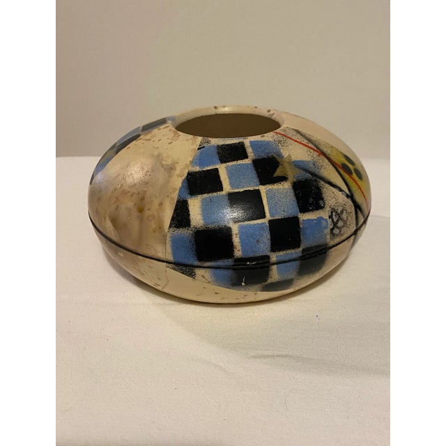 Modernist Raku Pottery Vessel by Ann Darling – Signed Studio Art For Sale - Image 10 of 10