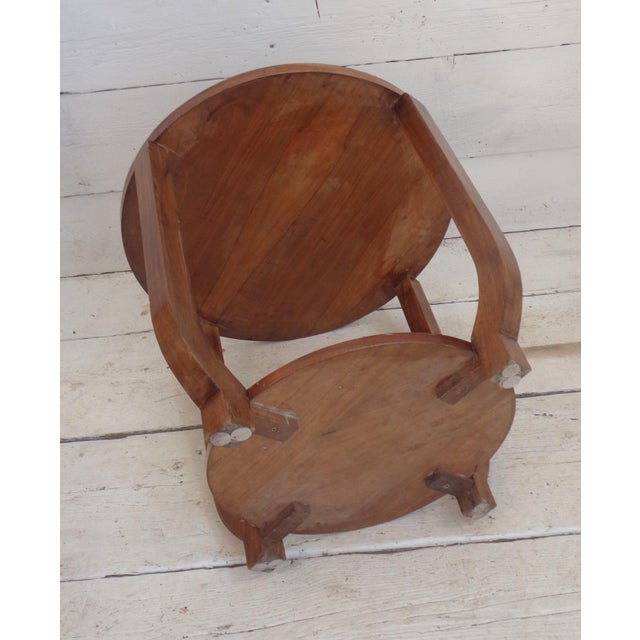 Art Deco Walnut Coffee Table with Curved Legs and Ebonized Segmented Top, 1930s For Sale - Image 11 of 15