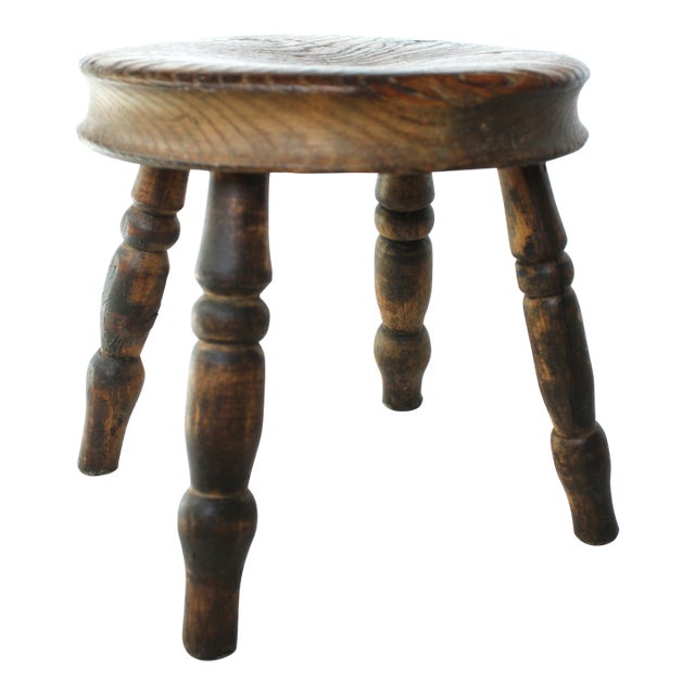 19th Century English Carved Hardwood Footstool For Sale