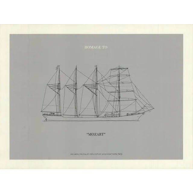 1970 Ian Hamilton Finlay 'Homage to Mozart' Gray,Black Lithograph For Sale - Image 4 of 4