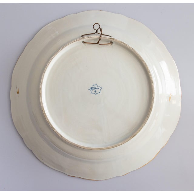 Ceramic Monumental Antique Dutch Delft Faience Makkum Floral Scalloped Charger For Sale - Image 7 of 9