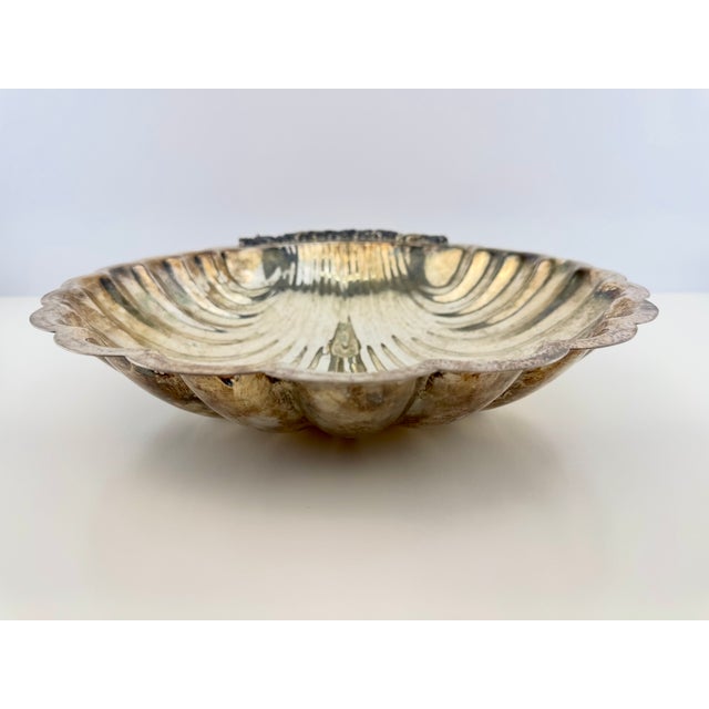 Vintage Fifth Avenue Silverplate Scallop Shell Centerpiece Bowl For Sale - Image 10 of 13